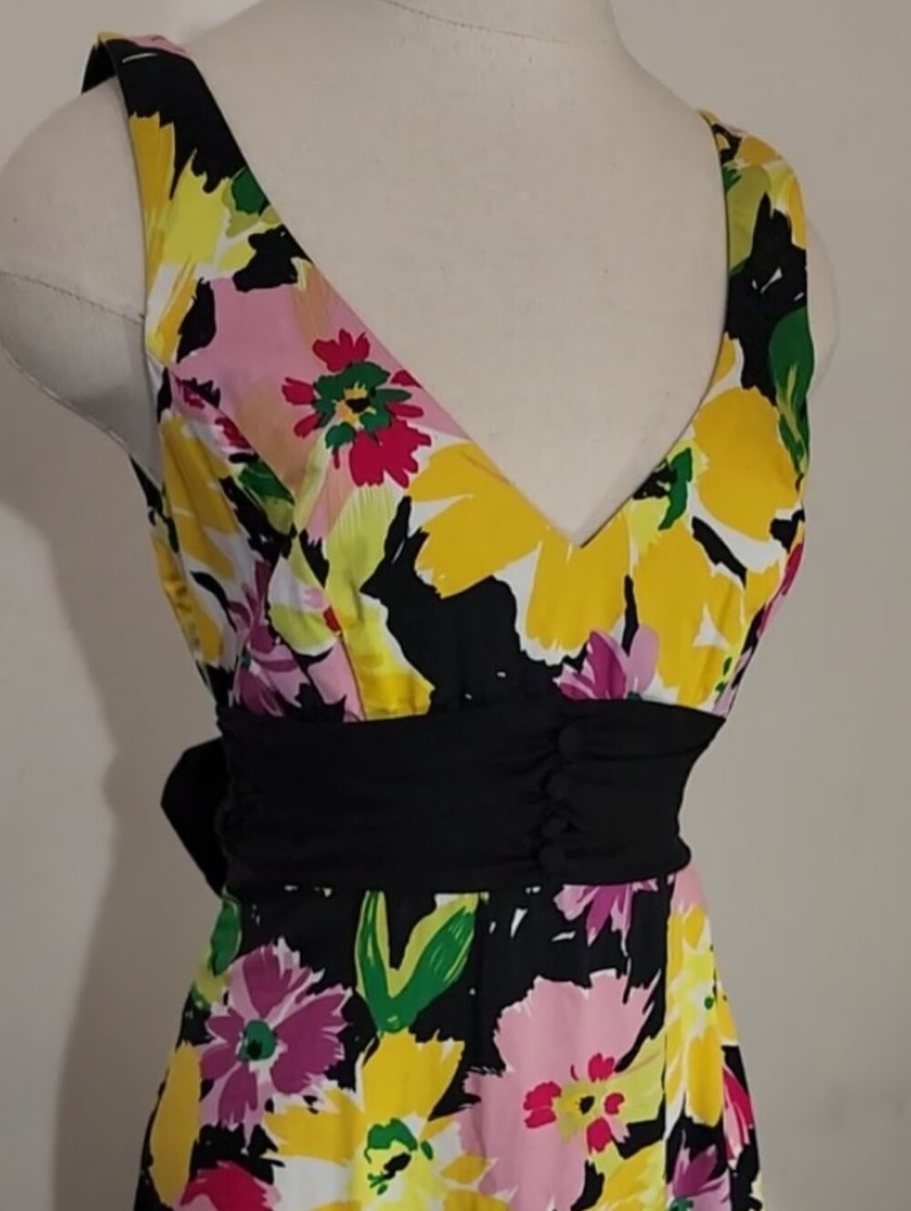 B.Smart Dress Cotton Floral Sleeveless Black Size 8 - Picture 2 of 15